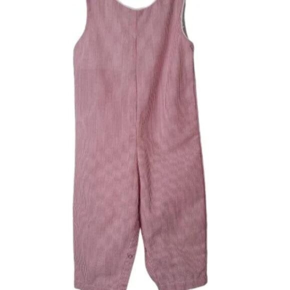 Lil Cactus Red Seersucker Overall Romper Size 2T - Picture 2 of 9